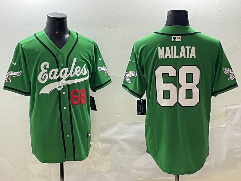 Men Philadelphia Eagles #68 Mailata Green three generations Jointly Name 2025 Nike Limited NFL Jersey style 5->philadelphia eagles->NFL Jersey